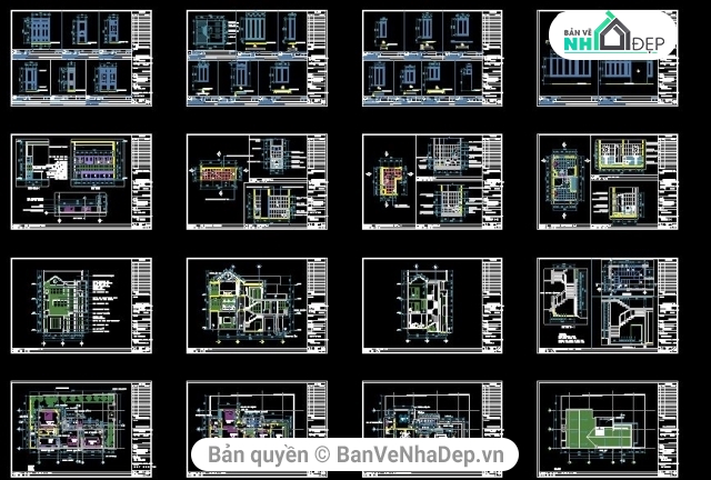 Bản vẽ biệt thự 3 tầng,kiến trúc 3 tầng,Mẫu biệt thự 3 tầng 7.9x13.45m,thiết kế biệt thự 3 tầng