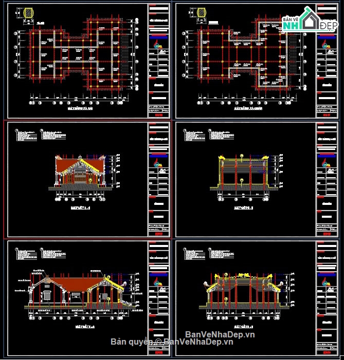 thiết kế đình làng,cad đình làng,đình làng