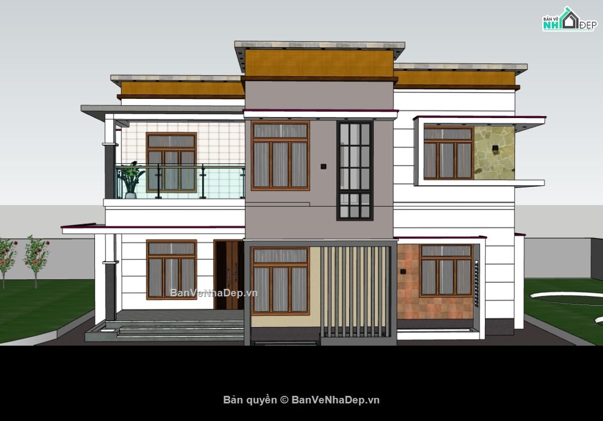 biệt thự 2 tầng,biệt thự đẹp 2 tầng,biệt thự 2 tầng đẹp,biệt thự sketchup,sketchup biệt thự,File sketchup biệt thự 2 tầng