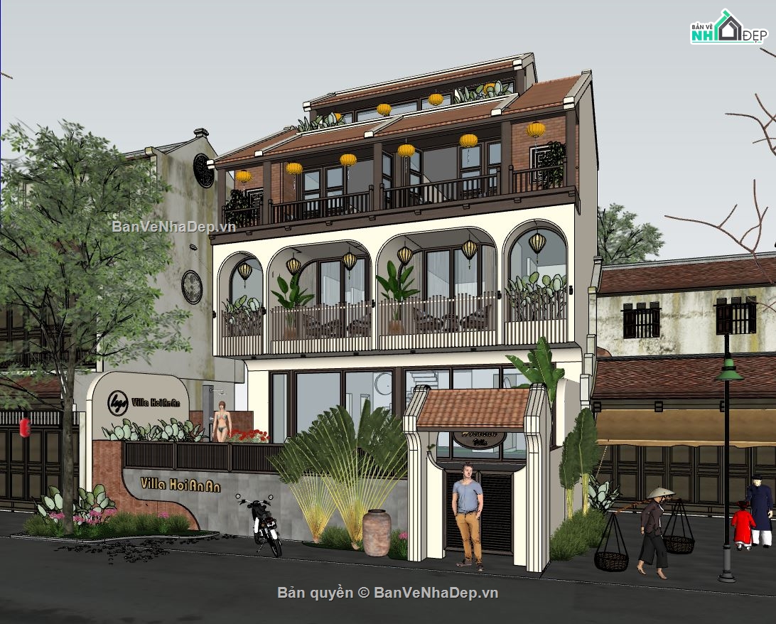 thiết kế ngoại thất,ngoại thất villa,bản vẽ ngoại thất