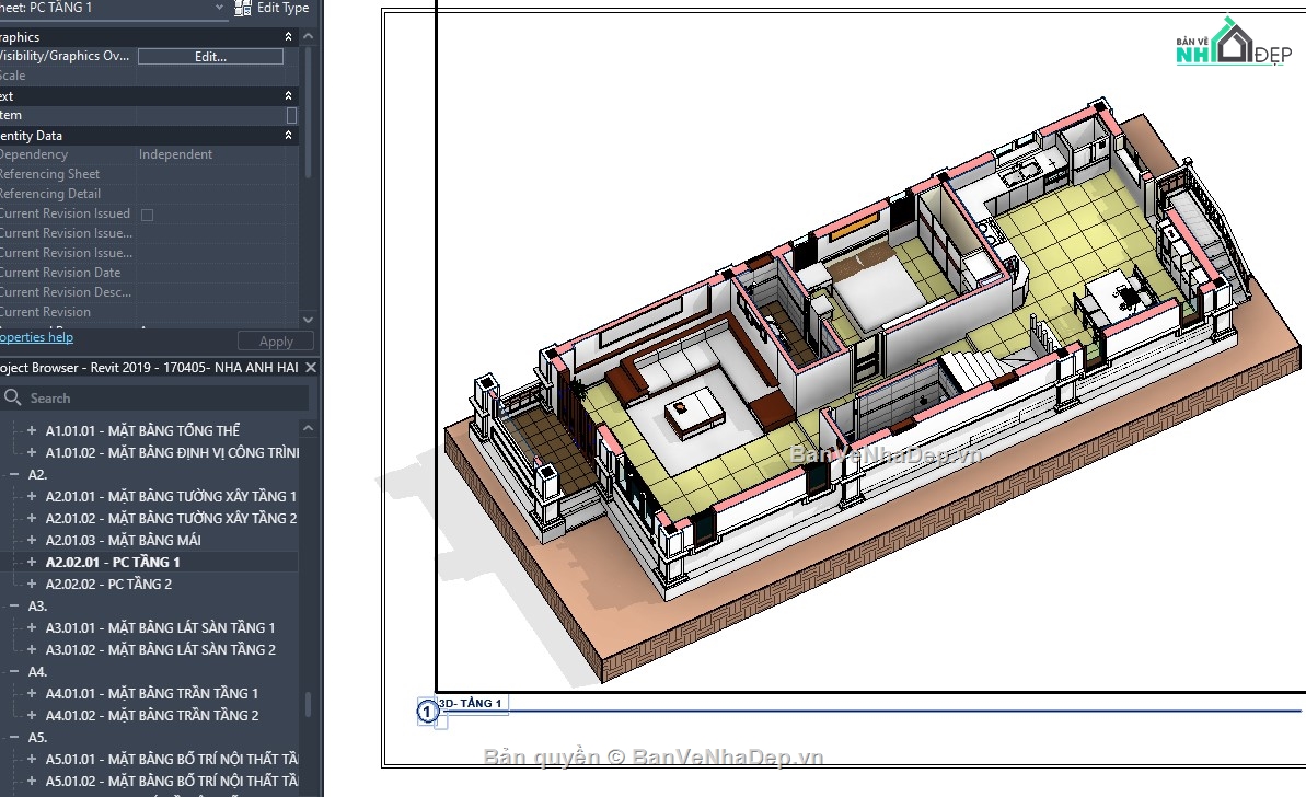 biệt thự mái nhật revit,file revit biệt thự 2 tầng mái nhật,biệt thự 2 tầng mái nhật revit,bản vẽ biệt thự 2 tầng revit