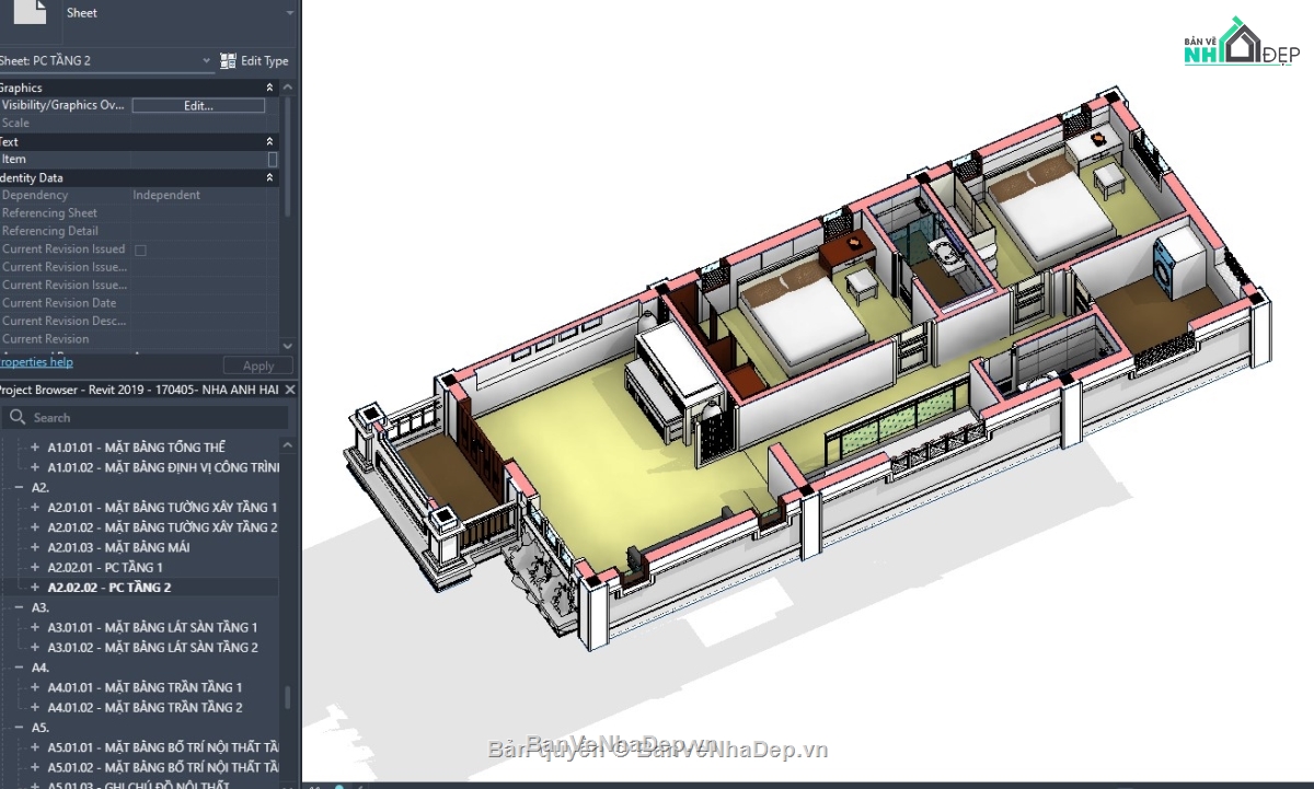 biệt thự mái nhật revit,file revit biệt thự 2 tầng mái nhật,biệt thự 2 tầng mái nhật revit,bản vẽ biệt thự 2 tầng revit