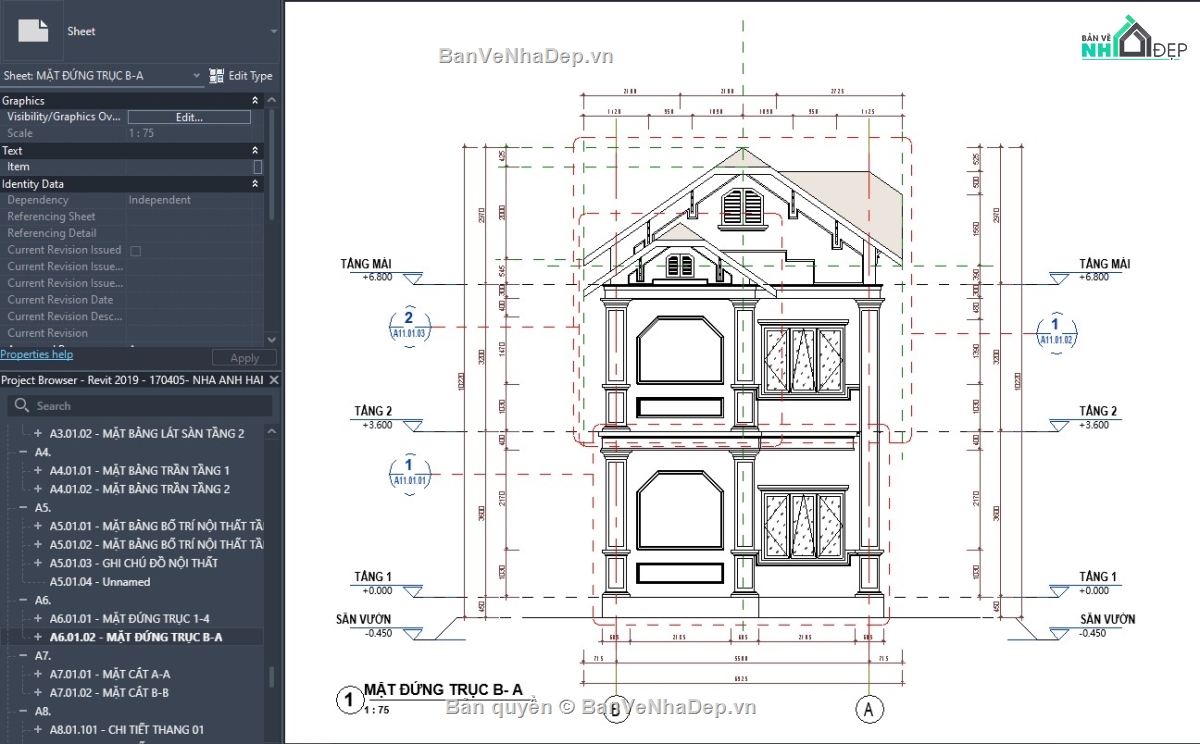 biệt thự mái nhật revit,file revit biệt thự 2 tầng mái nhật,biệt thự 2 tầng mái nhật revit,bản vẽ biệt thự 2 tầng revit