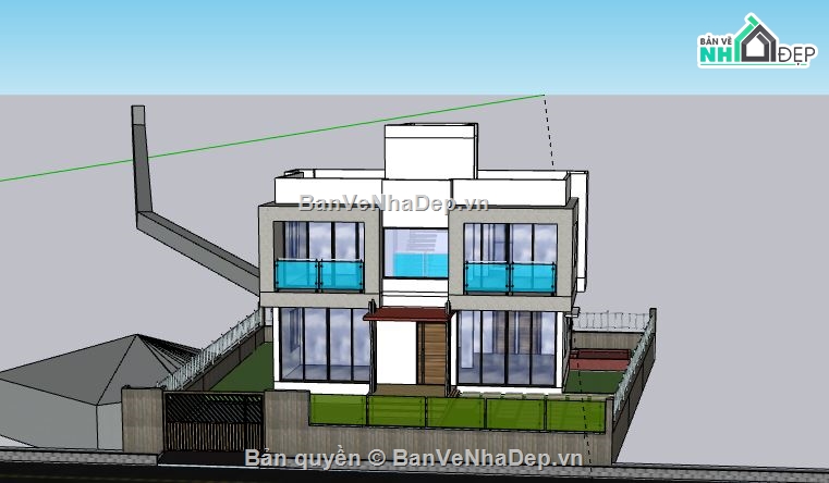 Biệt thự 2 tầng,Model su biệt thự 2 tầng,biệt thự 2 tầng file su