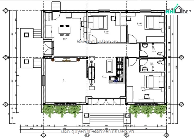 nhà 1 tầng,mẫu nhà cấp 4,bản vẽ nhà cấp 4
