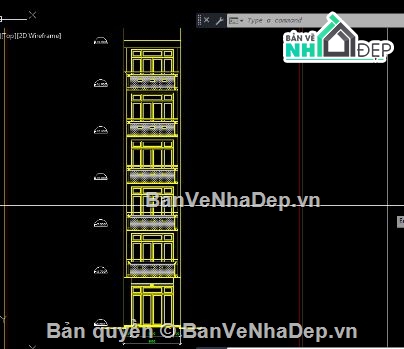 nhà phố 6 tầng,file cad nhà phố,nhà phố file cad,bản vẽ nhà phố