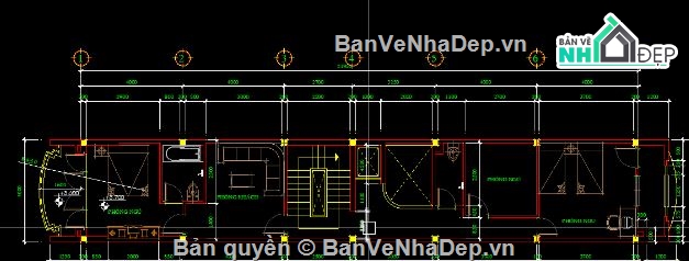 nhà phố 6 tầng,file cad nhà phố,nhà phố file cad,bản vẽ nhà phố