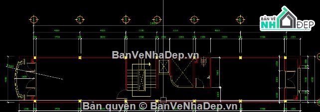 nhà phố 6 tầng,file cad nhà phố,nhà phố file cad,bản vẽ nhà phố