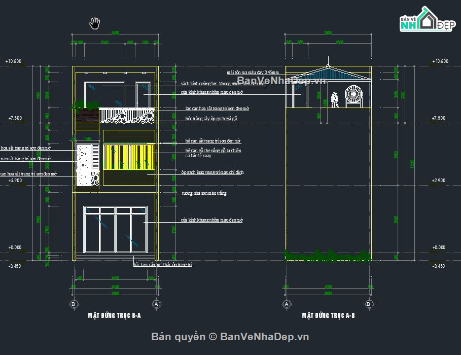 nhà phố 2 tầng,file nhà phố 2 tầng,bản vẽ nhà phố 2 tầng