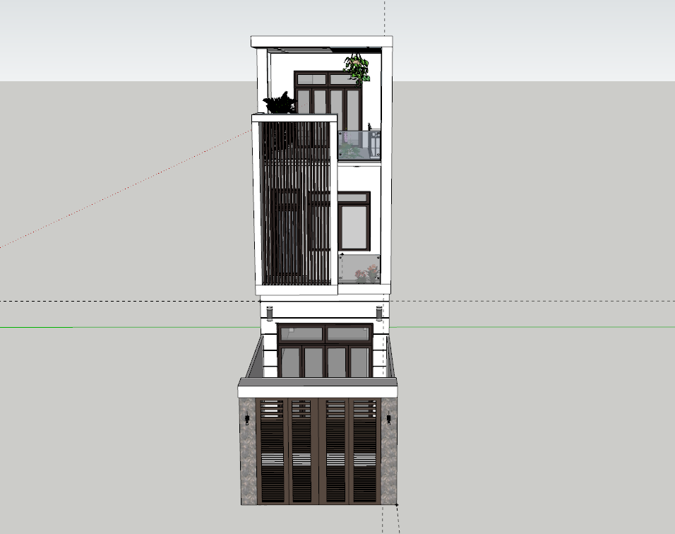 nhà phố,nhà phố 3 tầng,model nhà phố