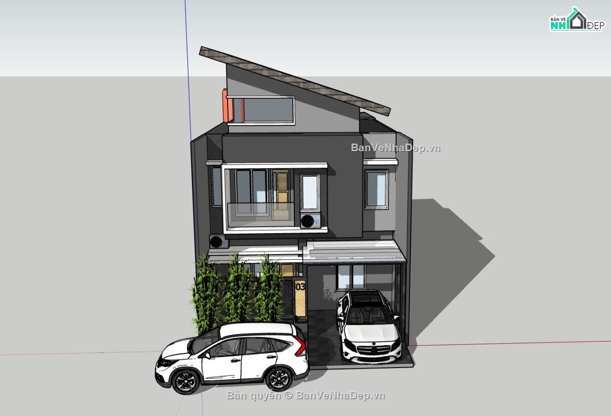 Bản vẽ thiết kế nhà 6x14m (trọn bộ từ móng đến mái) - Kiến trúc Angcovat