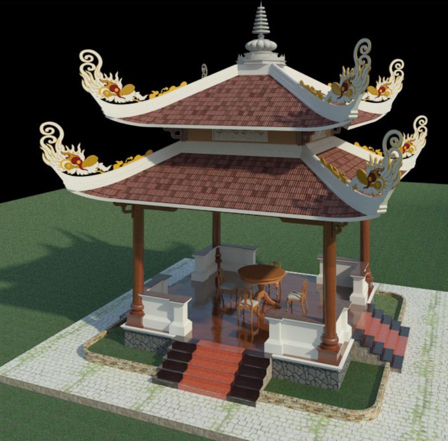 bản vẽ chòi nghỉ mát,chòi 2 mái,thiết kế chòi đẹp