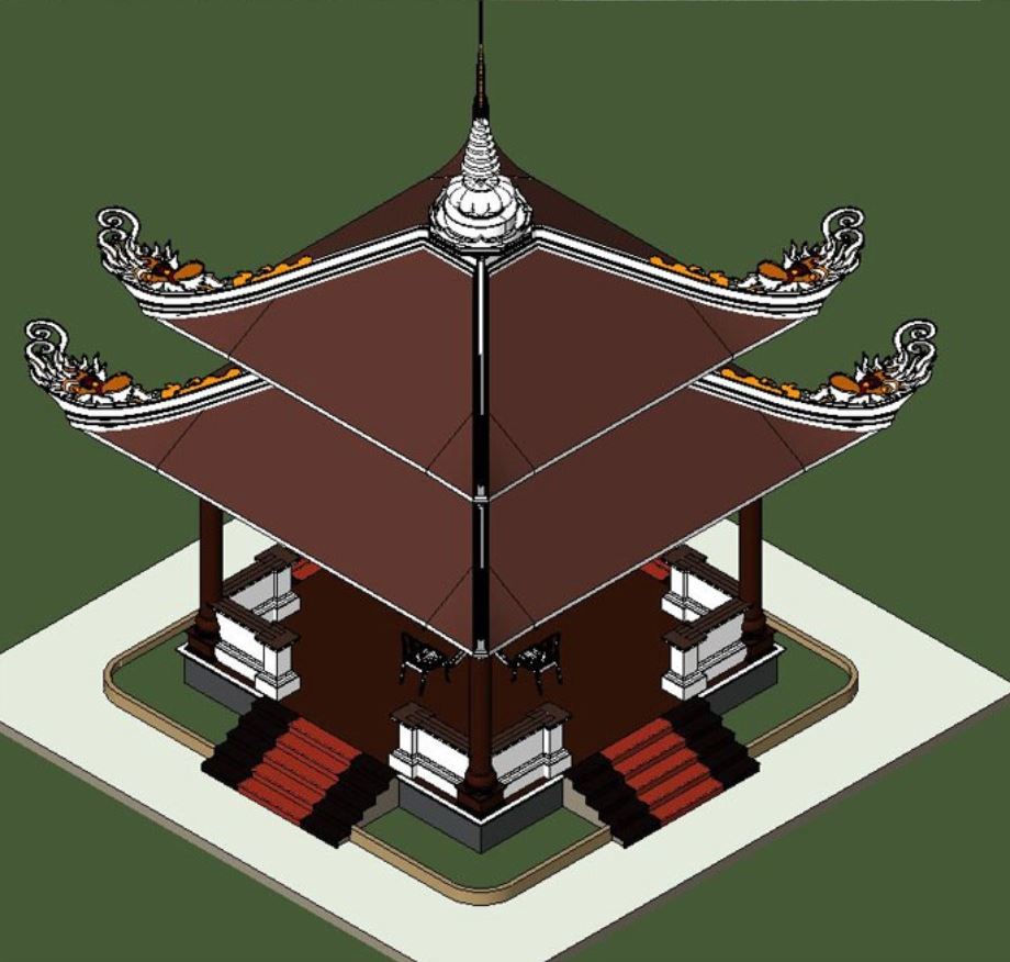 bản vẽ chòi nghỉ mát,chòi 2 mái,thiết kế chòi đẹp