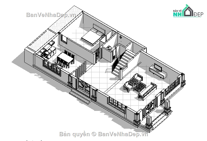 revit biệt thự 2 tầng,revit biệt thự,revit 2 tầng 8.2x14.4m,kiến trúc revit biệt thự 2 tầng,thiết kế biệt thự 2 tầng,Kiến trúc biệt thự 2 tầng