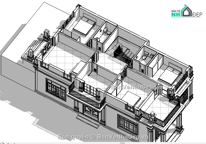 revit biệt thự 2 tầng,revit biệt thự,revit 2 tầng 8.2x14.4m,kiến trúc revit biệt thự 2 tầng,thiết kế biệt thự 2 tầng,Kiến trúc biệt thự 2 tầng