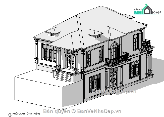 revit biệt thự 2 tầng,revit biệt thự,revit 2 tầng 8.2x14.4m,kiến trúc revit biệt thự 2 tầng,thiết kế biệt thự 2 tầng,Kiến trúc biệt thự 2 tầng