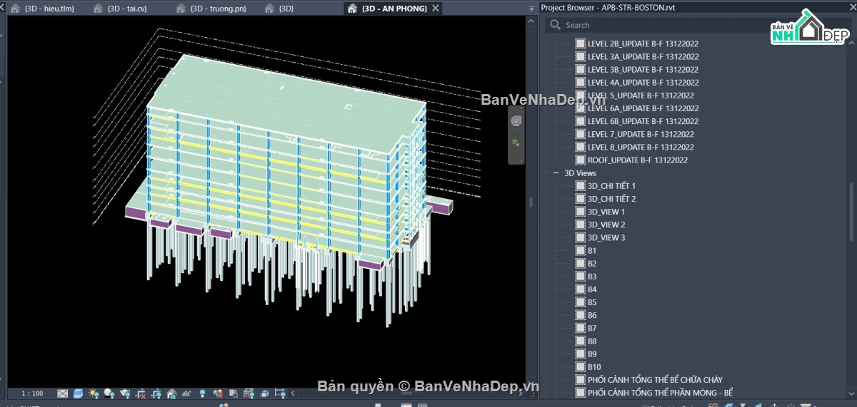 mặt bằng,nhà 5 tầng,nhà 3 tầng,kết cấu,tòa nhà 8 tầng,revit