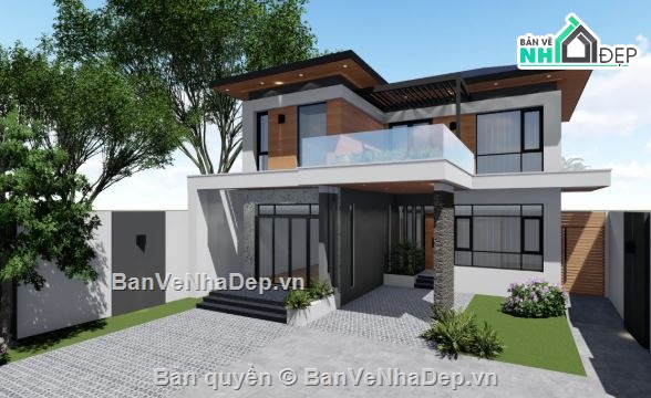 nhà vườn 2 tầng,revit nhà vườn 2 tầng,nhà vườn 2 tầng revit