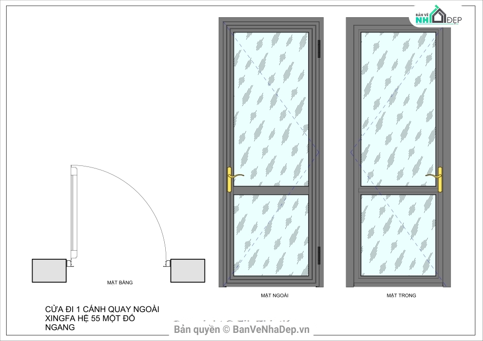 Cửa nhôm xingfa,family revit cửa nhôm xingfa,profile xingfa,cửa đi 1 cánh,xingfa,cửa cao cấp