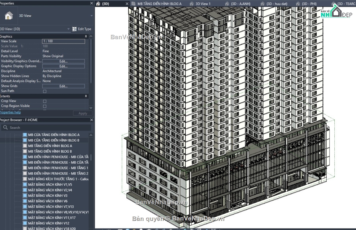 revit chung cư,revit kiến trúc chung cư,revit kiến trúc,kiến trúc chung cư,chưng cư file revit
