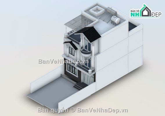 kiến trúc 3 tầng,nhà phố 3 tầng,bản vẽ nhà phố