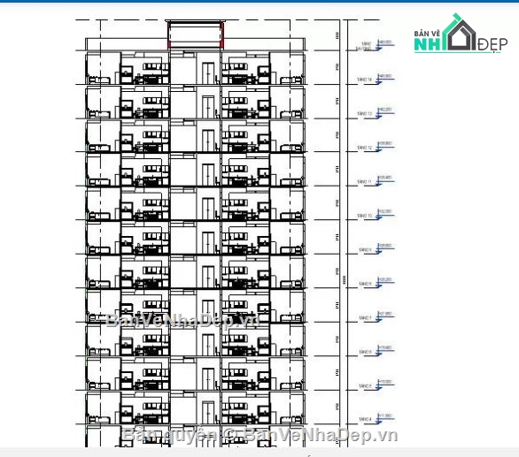 chung cư 14 tầng,File chung cư,Revit chung cư 14 tầng