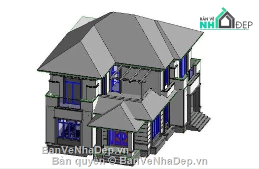 Biệt thự,biệt thự 2 tầng,revit biệt thự 2 tầng,file revit biệt thự 2 tầng