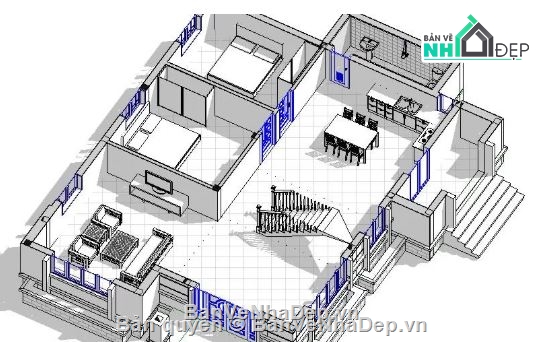 Biệt thự,biệt thự 2 tầng,revit biệt thự 2 tầng,file revit biệt thự 2 tầng