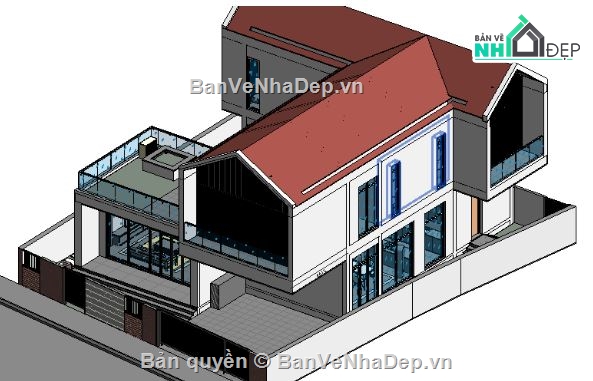 biệt thự 2 tầng,revit biệt thự 2 tầng,biệt thự 2 tầng file revit,file revit biệt thự 2 tầng