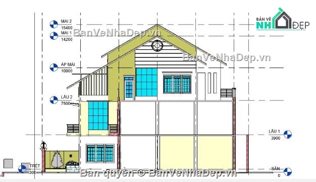 biệt thự 3 tầng,revit biệt thự 3 tầng,file revit biệt thự 3 tầng,biệt thự 3 tầng file revit