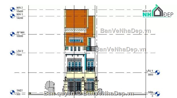 biệt thự 3 tầng,revit biệt thự 3 tầng,file revit biệt thự 3 tầng,biệt thự 3 tầng file revit