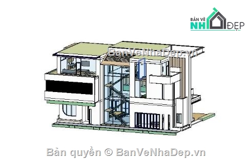biệt thự 3 tầng,biệt thự hiện đại,biệt thự hiện đại 3 tầng,revit biệt thự 3 tầng