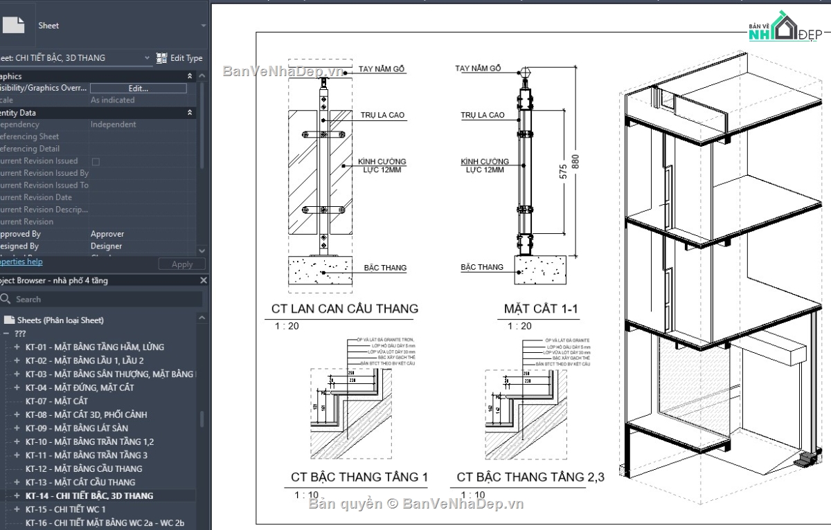 revit nhà 3 tầng,file revit nhà phố 3 tầng 1 tum,nhà phố 3 tầng 1 tum revit