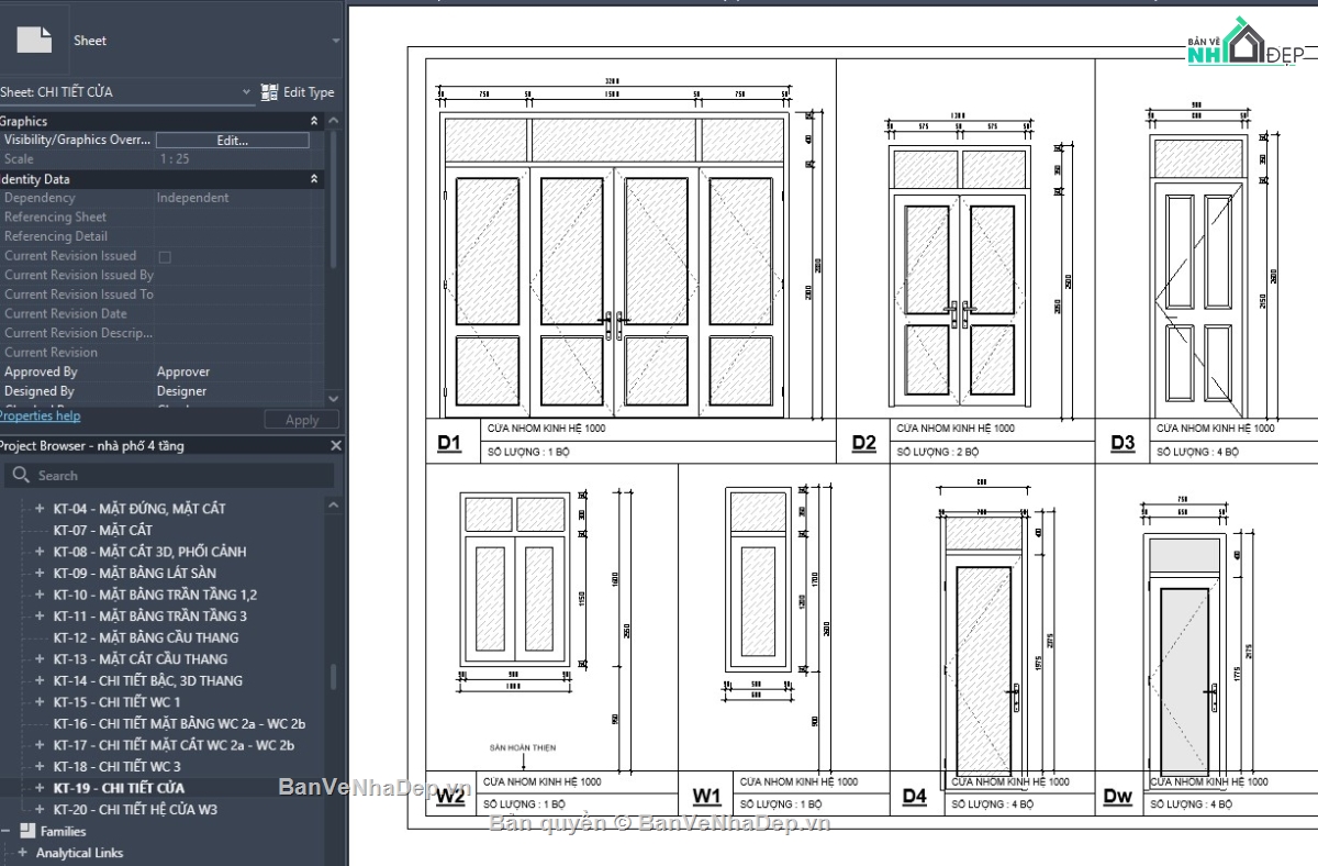 revit nhà 3 tầng,file revit nhà phố 3 tầng 1 tum,nhà phố 3 tầng 1 tum revit