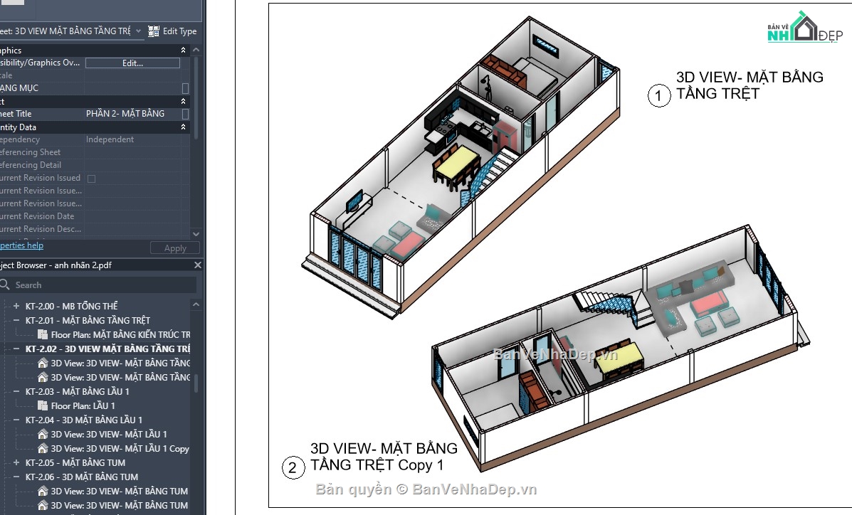 revit nhà phố,revit nhà phố 3 tầng,revit kiến trúc nhà phố,nhà phố 2 tầng 1 tum