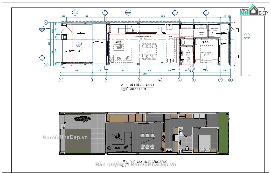 revit nhà phố,revit nhà dân,revit nhà 3 tầng,revit nội thất,revit mẫu,revit tham khảo