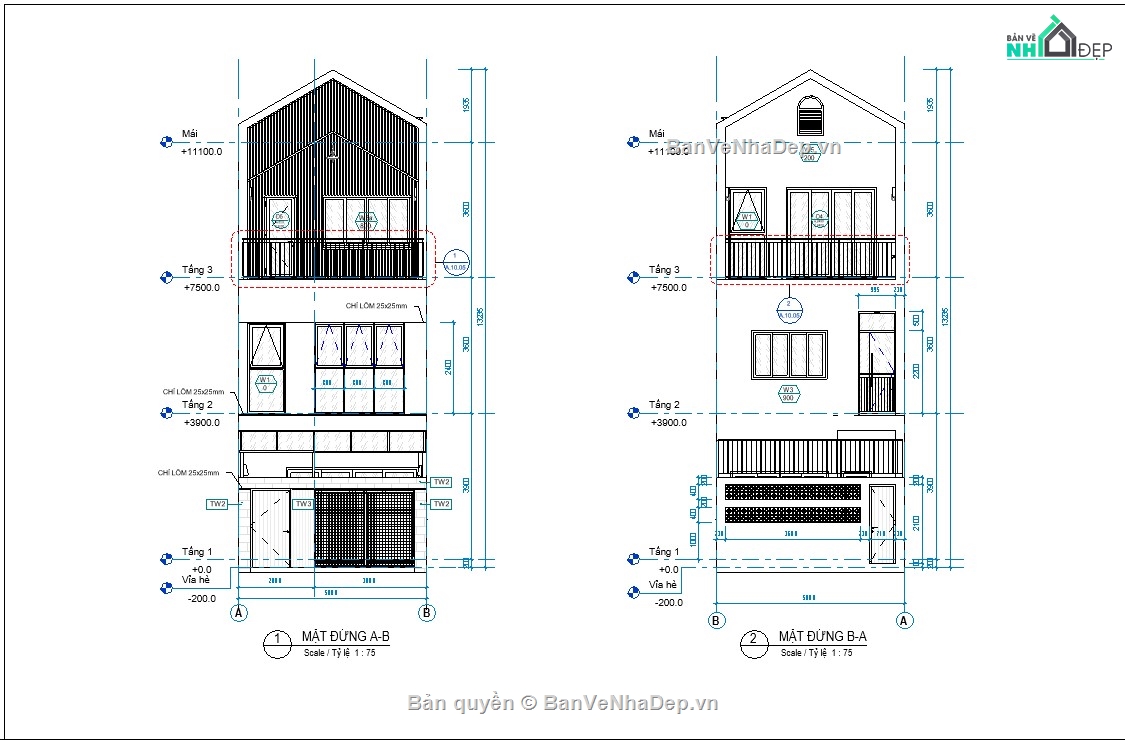revit nhà phố,revit nhà dân,revit nhà 3 tầng,revit nội thất,revit mẫu,revit tham khảo