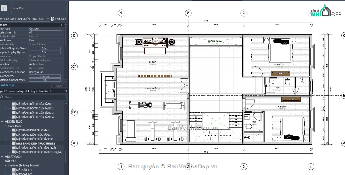revit nhà phố,revit nhà 3 tầng,file revit nhà phố 3 tầng 1 tum,nhà phố 3 tầng revit,file revit nhà phố 3 tầng