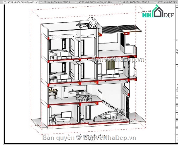 nhà phố 3 tầng,revit nhà phố 3 tầng,file revit nhà phố 3 tầng