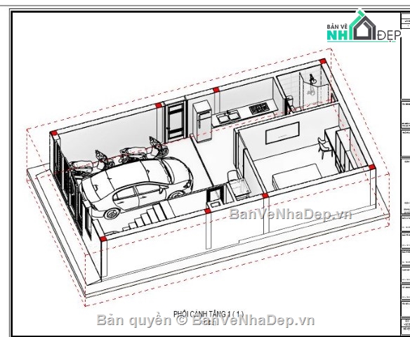 nhà phố 3 tầng,revit nhà phố 3 tầng,file revit nhà phố 3 tầng