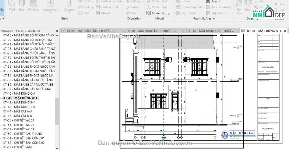 revit nhà phố 2 tầng,file revit nhà phố 2 tầng,nhà phố 2 tầng file revit