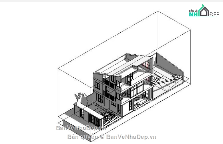 nhà phố 3 tầng,file revit nhà phố 3 tầng,revit nhà phố 3 tầng