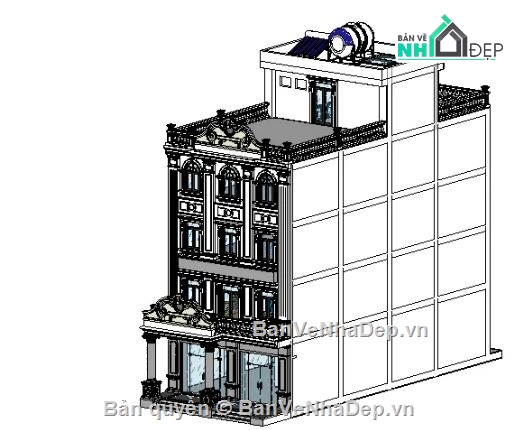 nhà phố 4 tầng 1 tum,file revit nhà phố 4 tầng 1 tum,revit nhà phố 4 tầng 1 tum