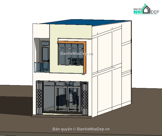 bản vẽ thiết kế nhà phố 2 tầng,bản vẽ revit nhà 2 tầng,bản vẽ nhà phố 2 tầng,Mẫu nhà phố,nhà phố 2 tầng revit