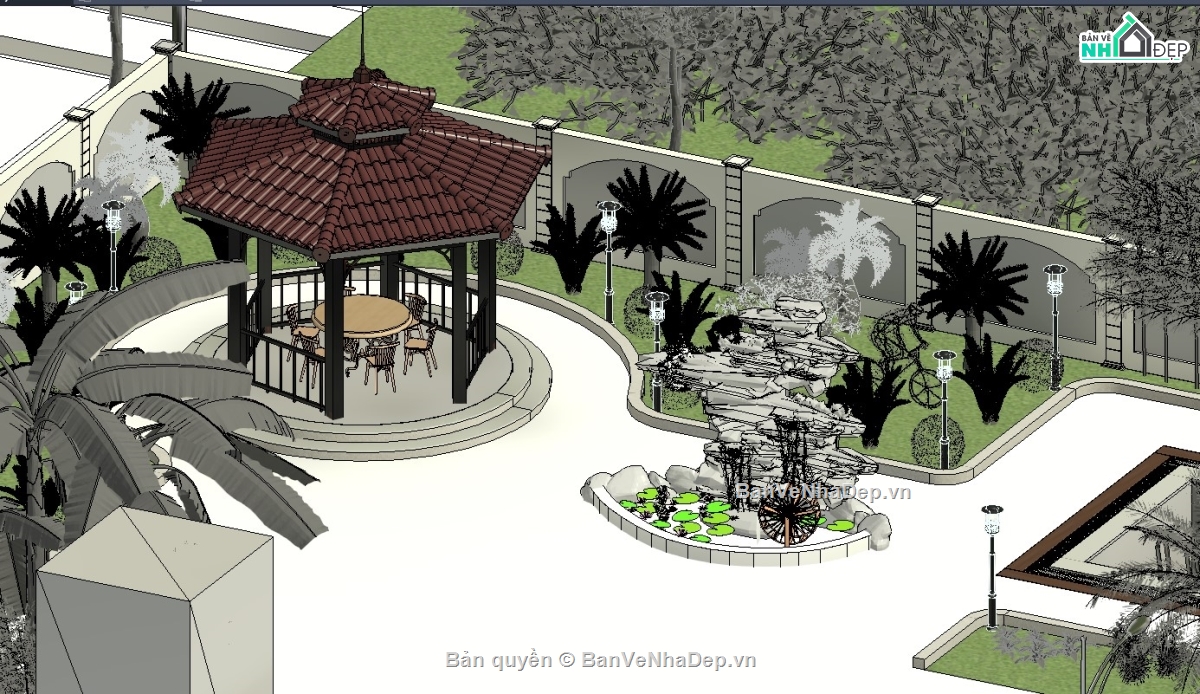 revit sân vườn,revit tiểu cảnh,revit sân vườn tiểu cảnh,family revit sân vườn,tiểu cảnh sân vườn