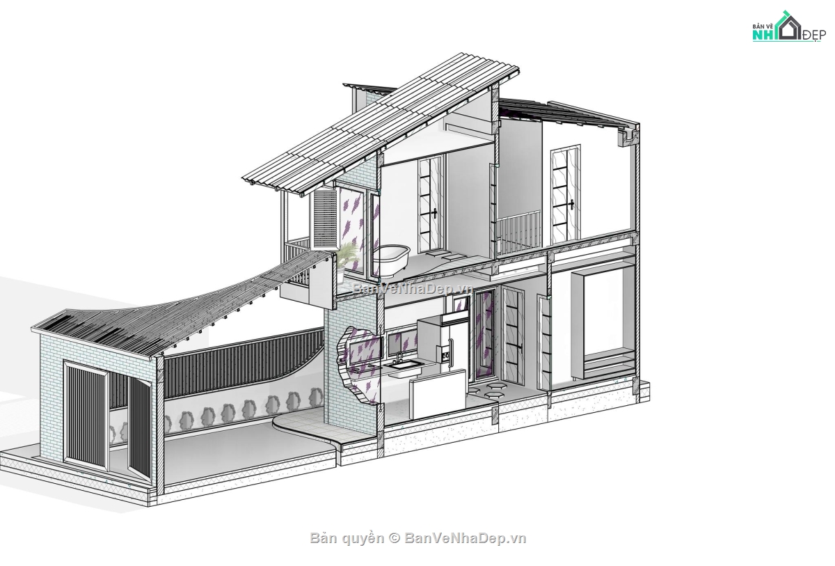 revit nhà phố,revit nhà phố 2 tầng,revit kết cấu nhà phố,revit full nhà phố