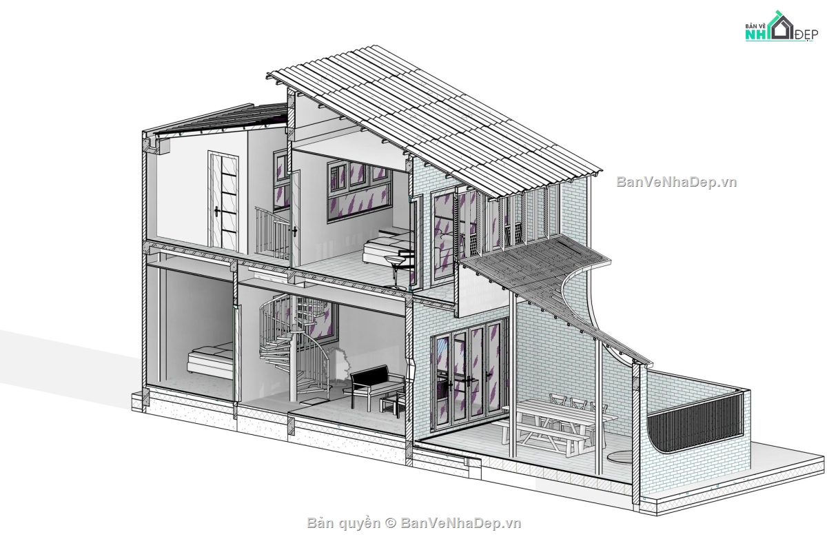 revit nhà phố,revit nhà phố 2 tầng,revit kết cấu nhà phố,revit full nhà phố