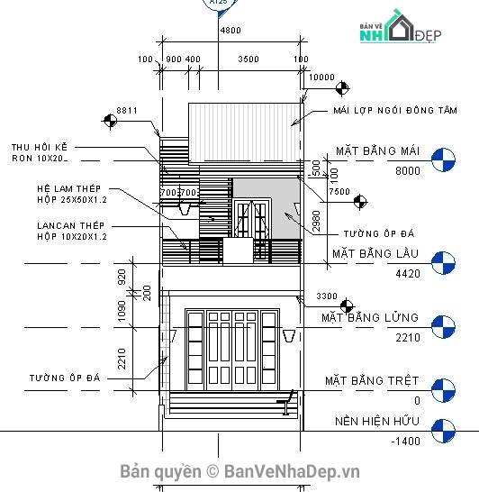 Revit tổng hợp 10 mẫu thiết kế nhà phố 2 tầng