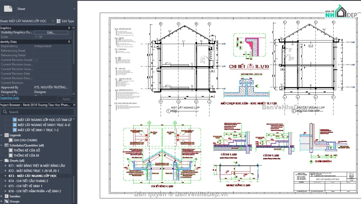 revit trường học,revit trường học 2 tầng,file revit trường học,revit kiến trúc trường học,trường học 2 tầng