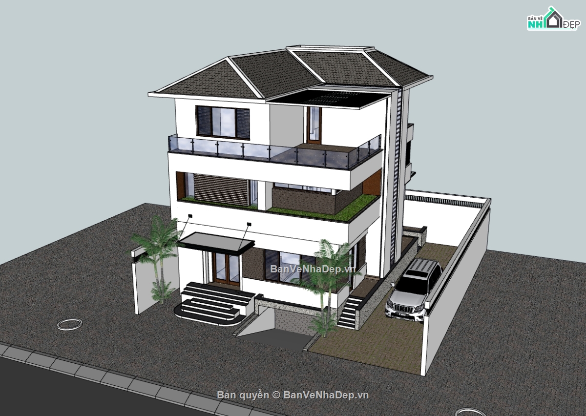 biệt thự 3 tầng,su biệt thự,biệt thự